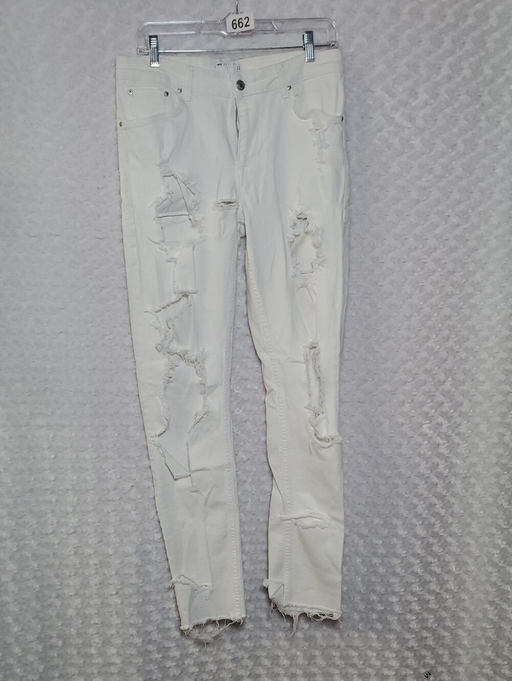 Asos White Distressed Skinny Jeans for Women — Ripped Slim Fit